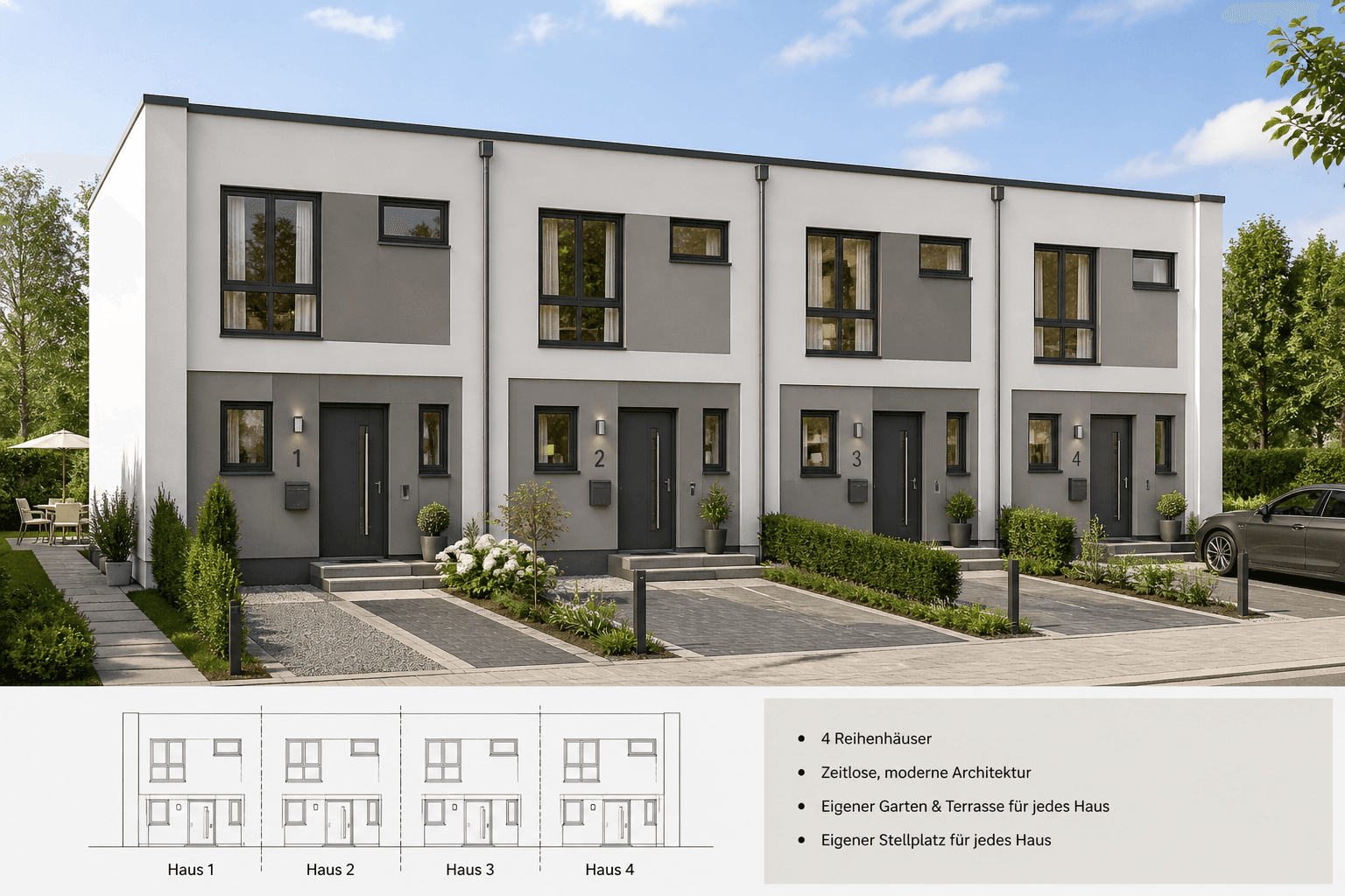 Attraktives Baugrundstück –  für ein modernes Reihenhaus, Außenansicht