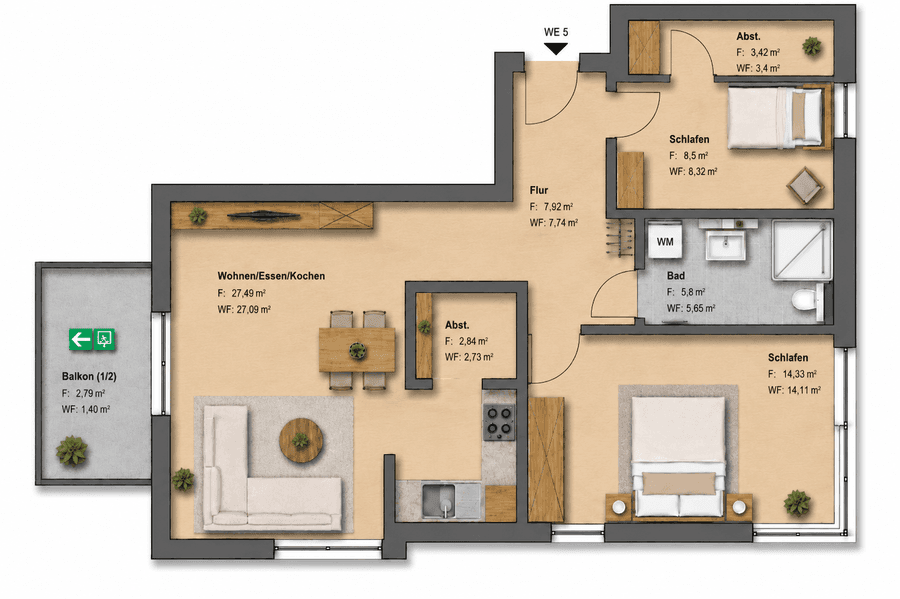 Wohnen mit Weitblick – Barrierefreie 3-Zimmer-Wohnung mit Balkon, Salzgitter