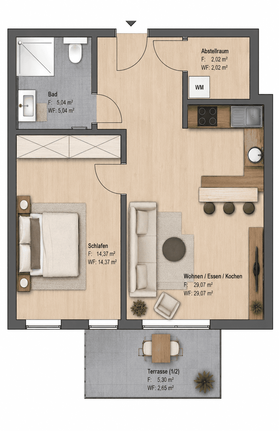 Modernes Wohnen auf einer Ebene – 2-Zimmer-Neubauwohnung mit Terrasse, Salzgitter