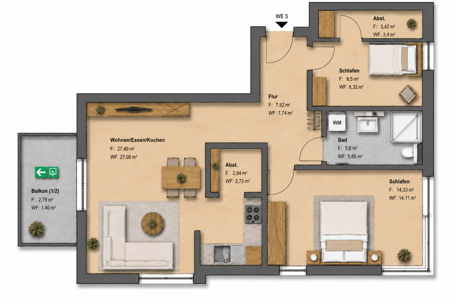 Wohnen mit Weitblick – Barrierefreie 3-Zimmer-Wohnung mit Balkon, Außenansicht
