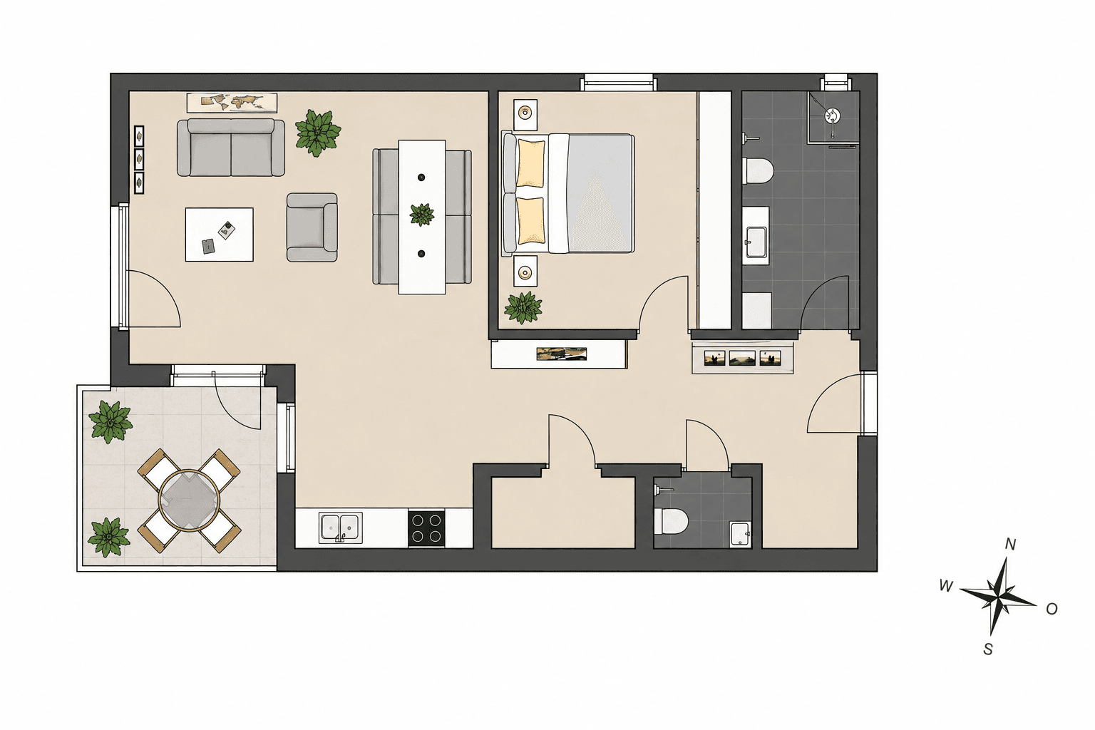 Design trifft Komfort – hochwertige 2-Zimmer-Wohnung, Bild 2