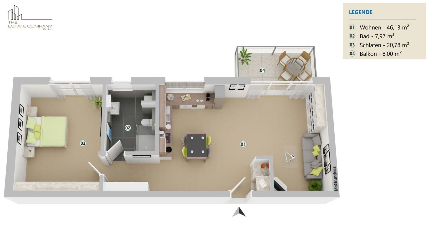 Moderne 2-Zimmer-Wohnung mit Balkon – gut geschnitten & sonnig im 1. Obergeschoss, Außenansicht