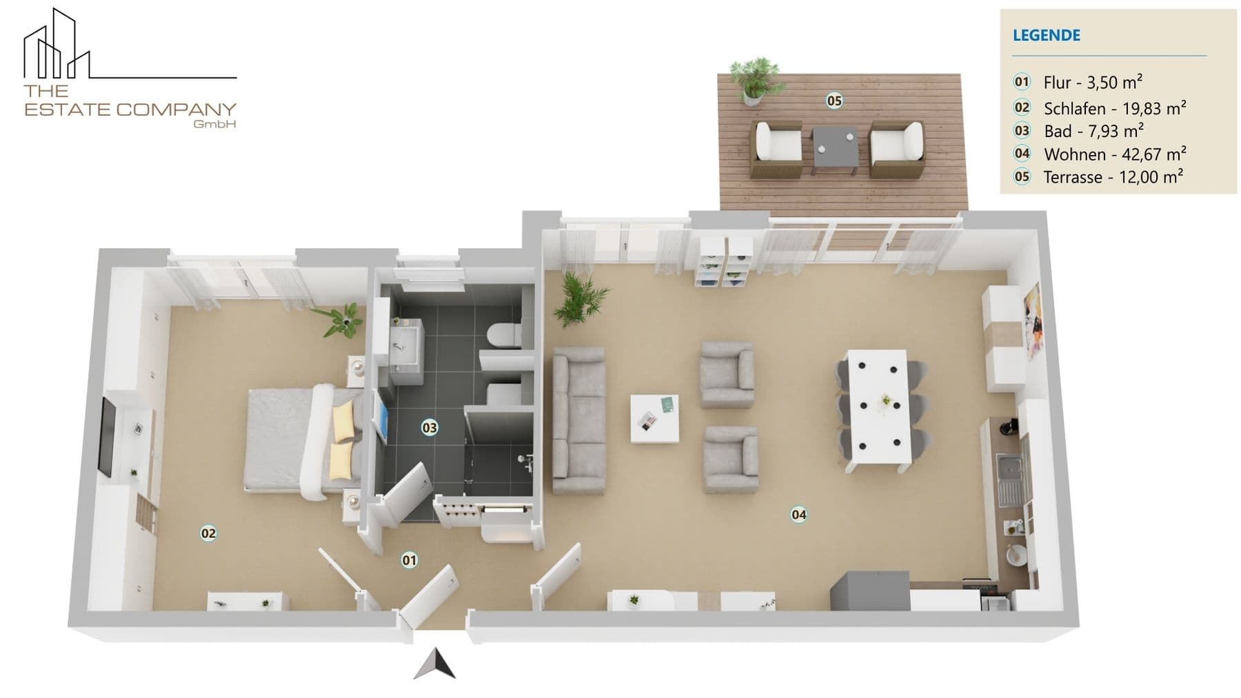 Neubau 2-Zimmer-Wohnung mit sonniger Terrasse und Gartenanteil, Außenansicht