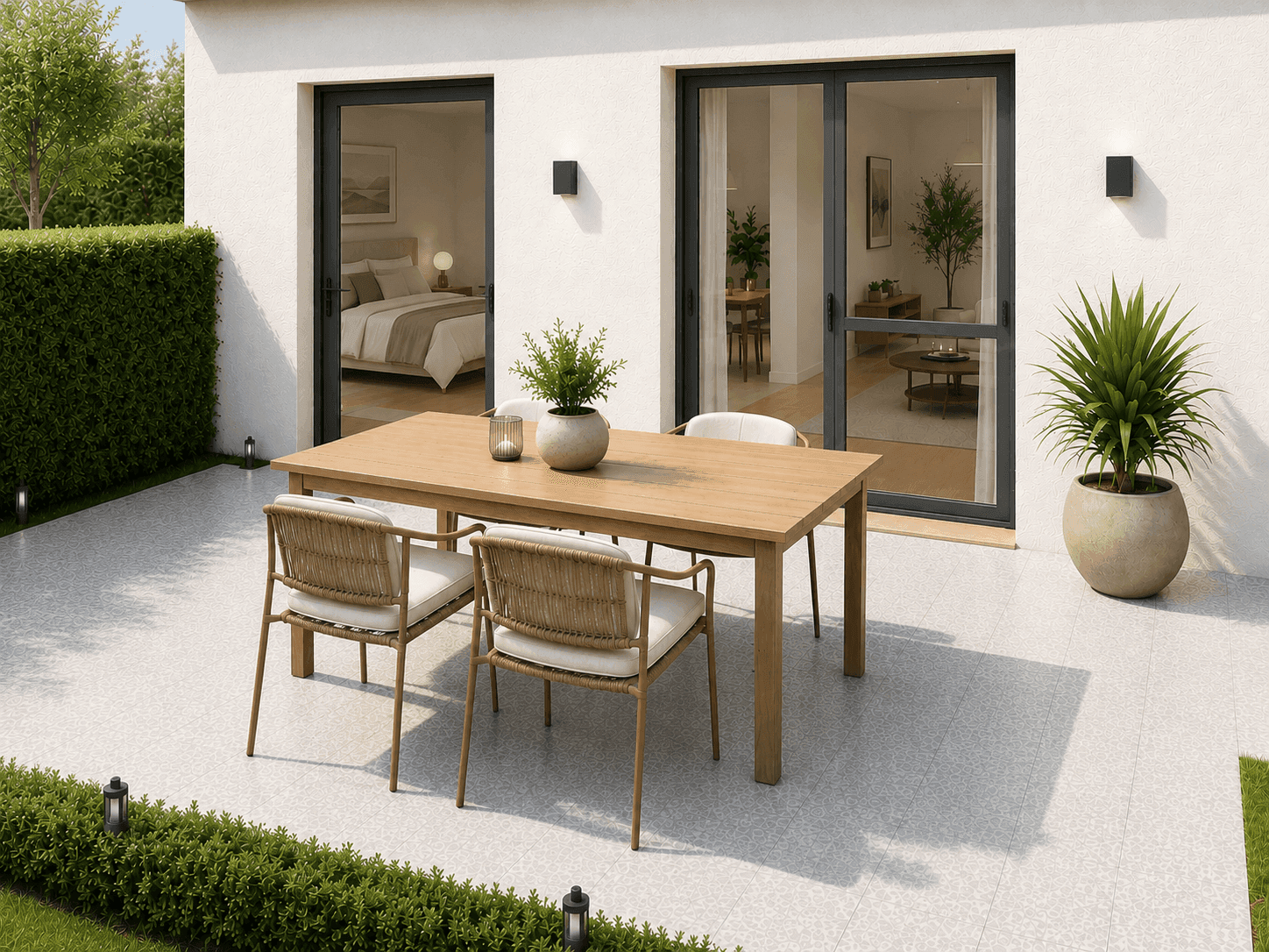 Modernes Wohnen auf einer Ebene – 2-Zimmer-Neubauwohnung mit Terrasse, Außenansicht